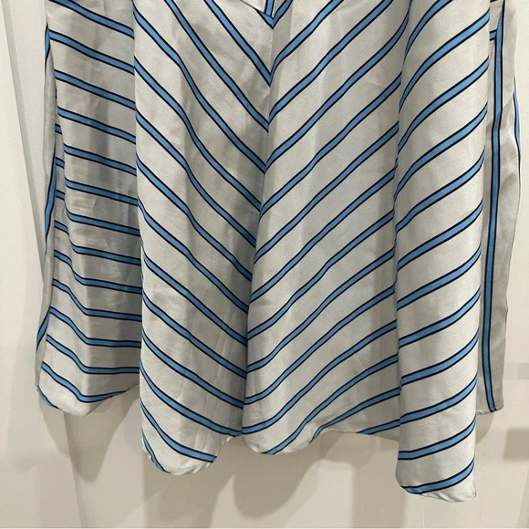 MSGM Striped Aline Flowy Skirt Size EU 40 US 4 White Blue - Picture 6 of 10